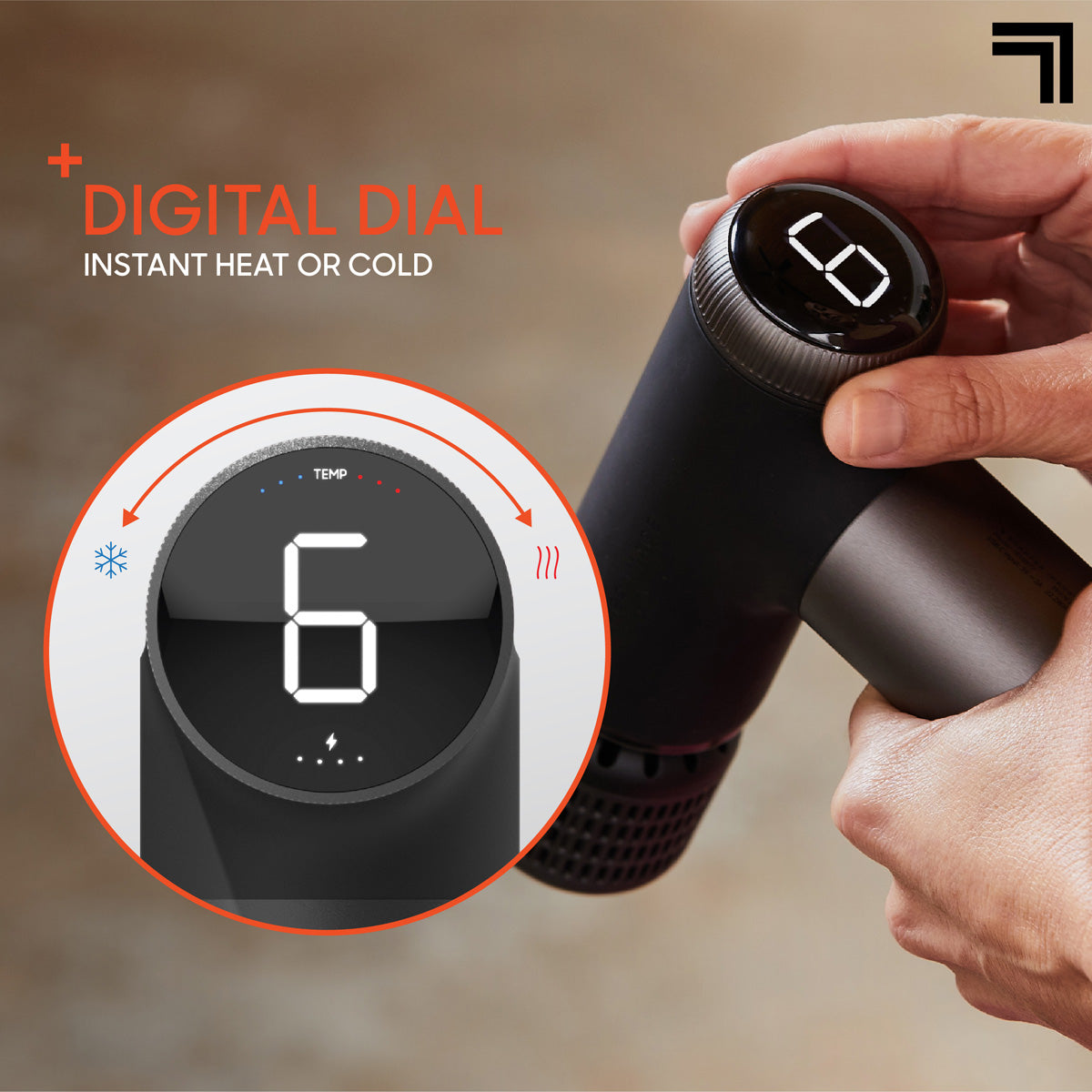 PowerBoost Pro Plus Hot and Cold Compact Massage Gun by Sharper Image