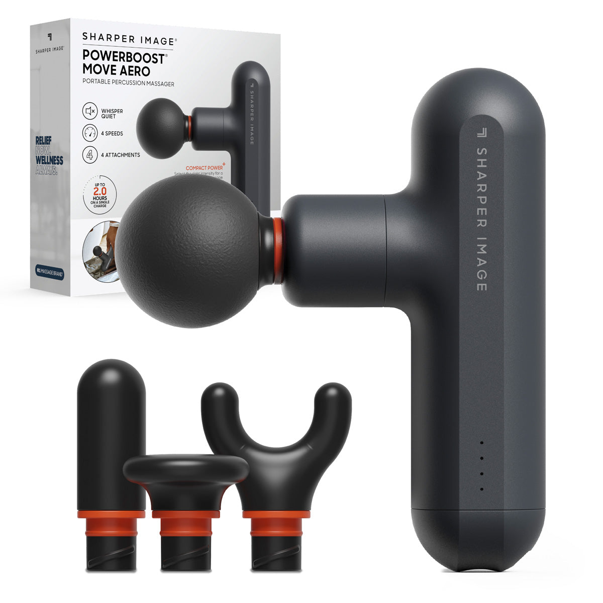 Powerboost Move Portable Percussion Massager Aero by Sharper Image