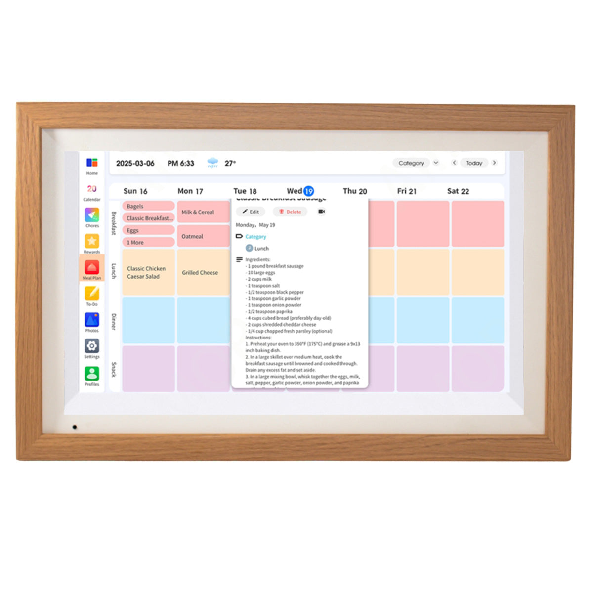 Digital Calendar and Family Frame