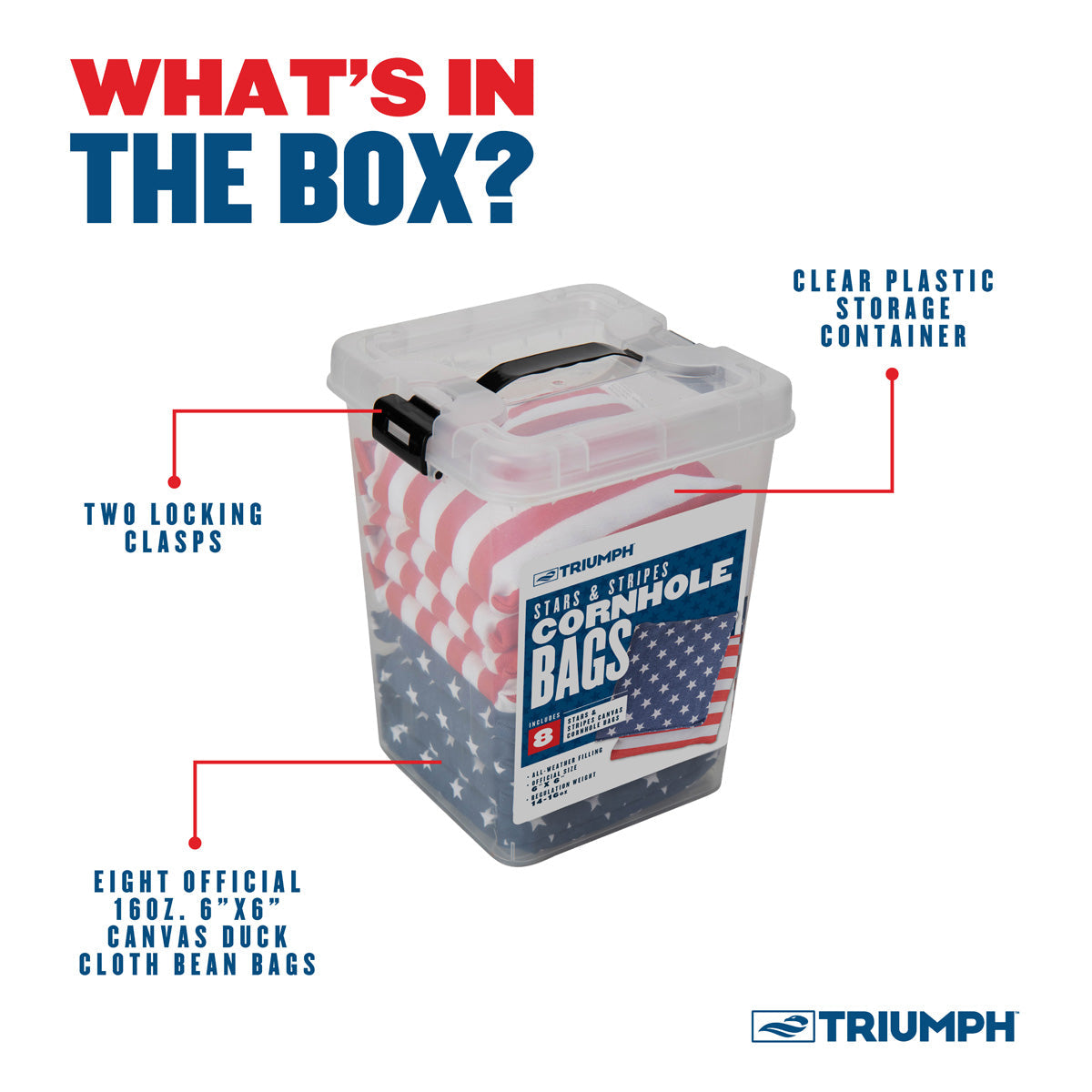Patriotic Corn Hole Bags (8-Pack)