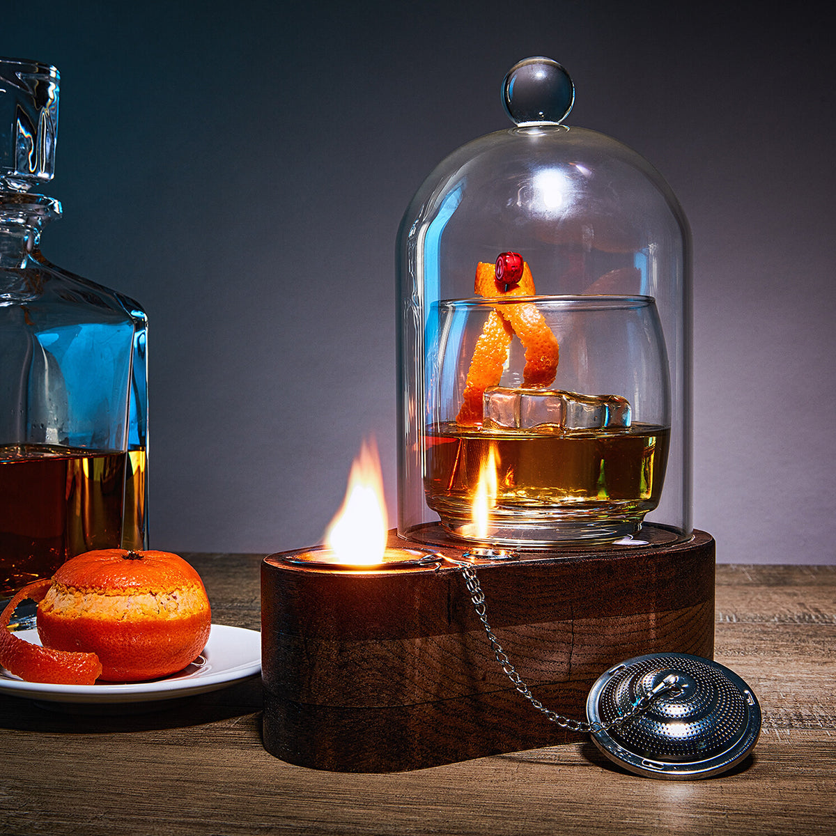 Glass Cocktail Cloche and Smoker Set