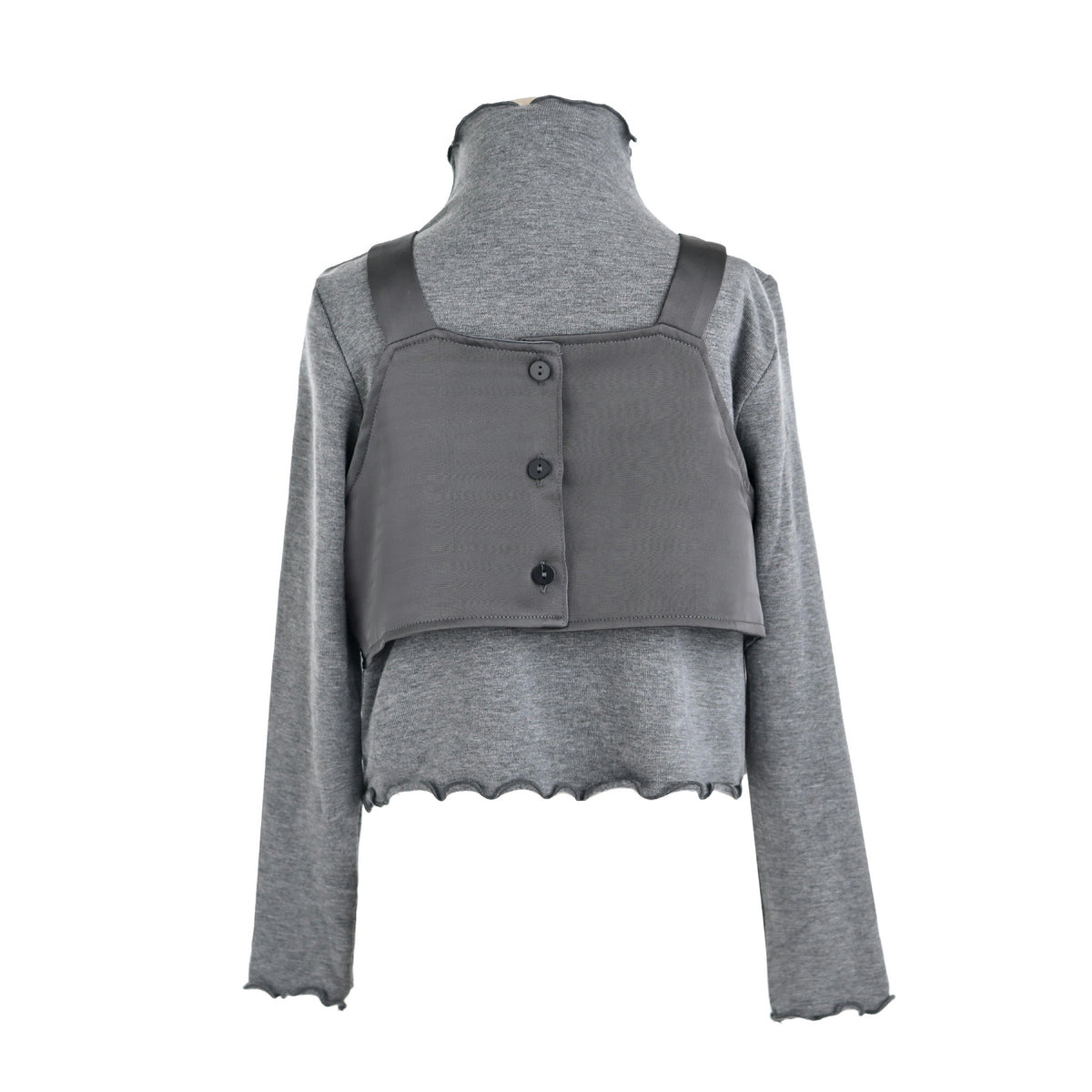 Gray Melina Bow Ruffle Set