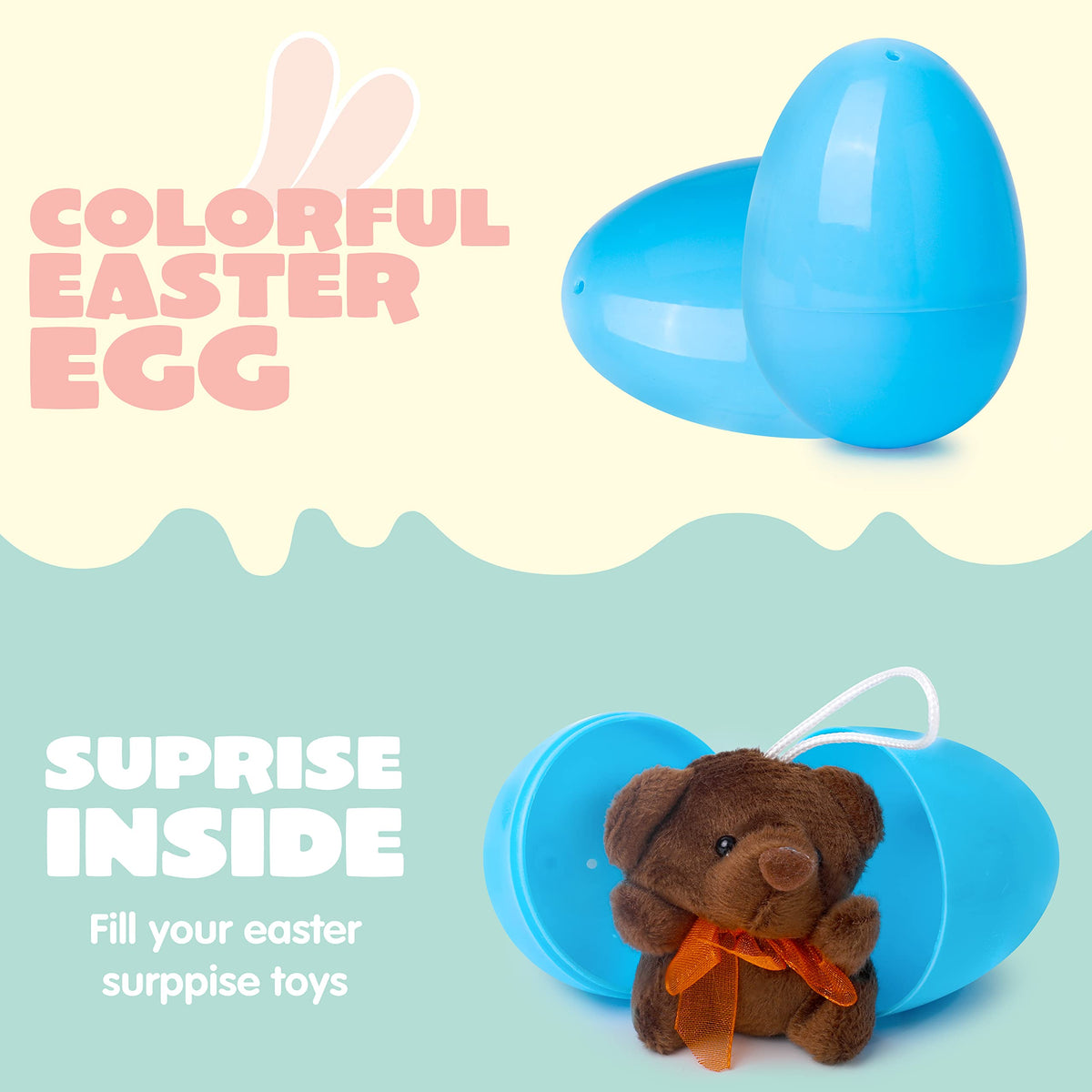 24Pcs Prefilled Easter Eggs with Mini Plush Animal Toys for Kids