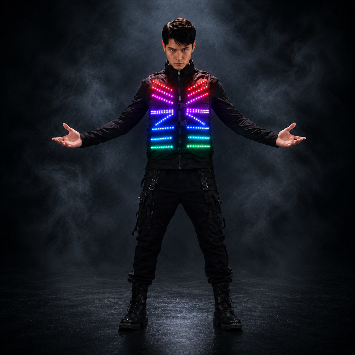 LED Luminous Vest for Stage Performance, Atmosphere Fluorescent Strobe Costume