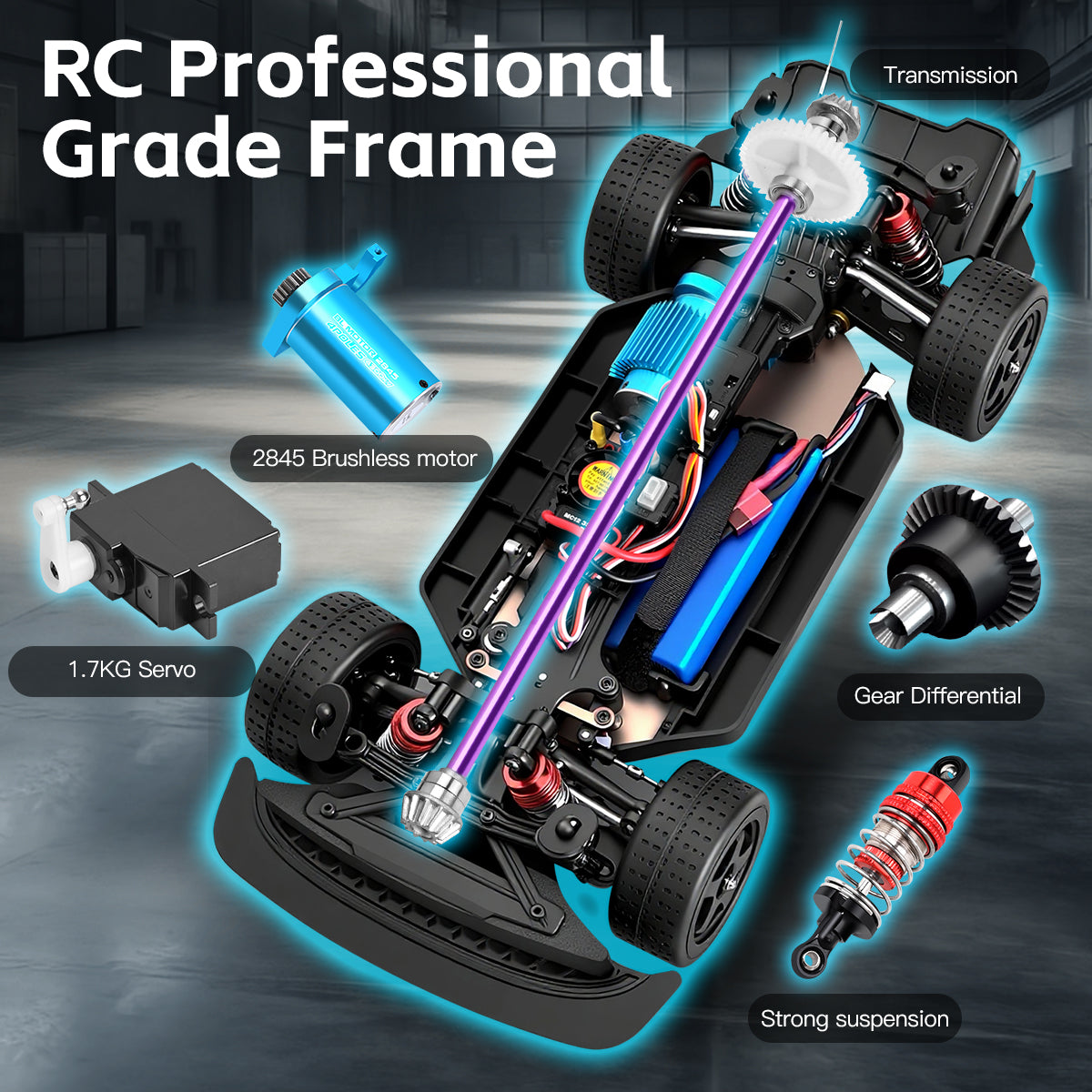 1:12 2.4G Brushless Motor Remote Control High-Speed Car 60 km/h - WLY13