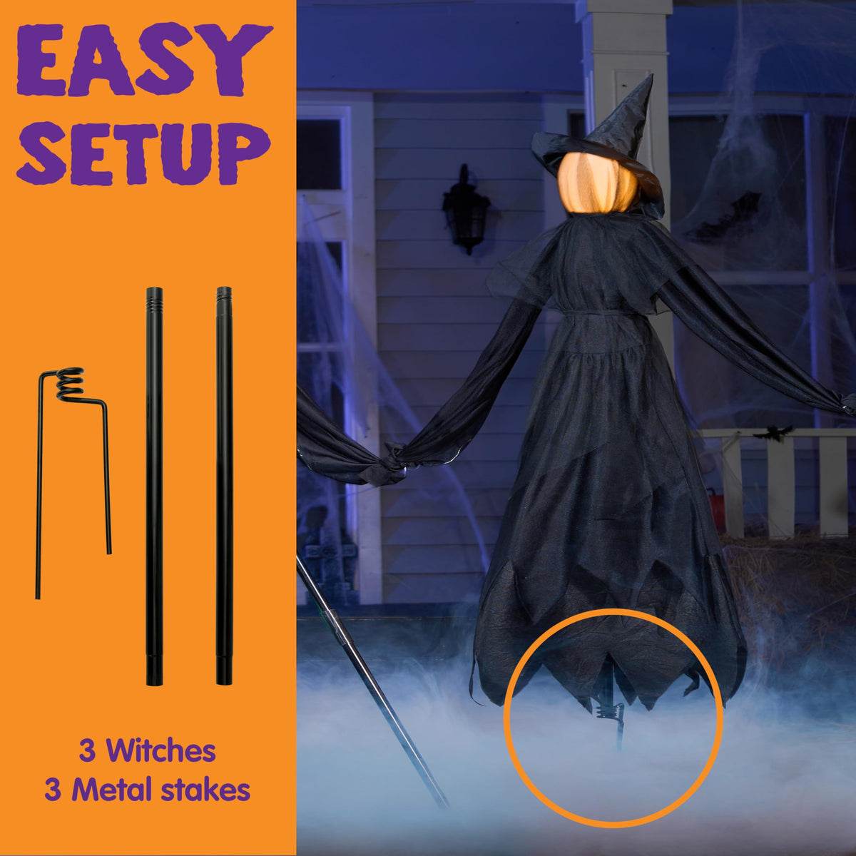 5 FT Halloween Witch Decorations Outdoor
