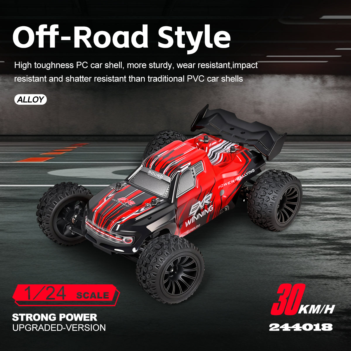 1/24 Scale Electric 2WD High-Speed Alloy Off-Road Rock-Crawling Monster Truck-WLY27