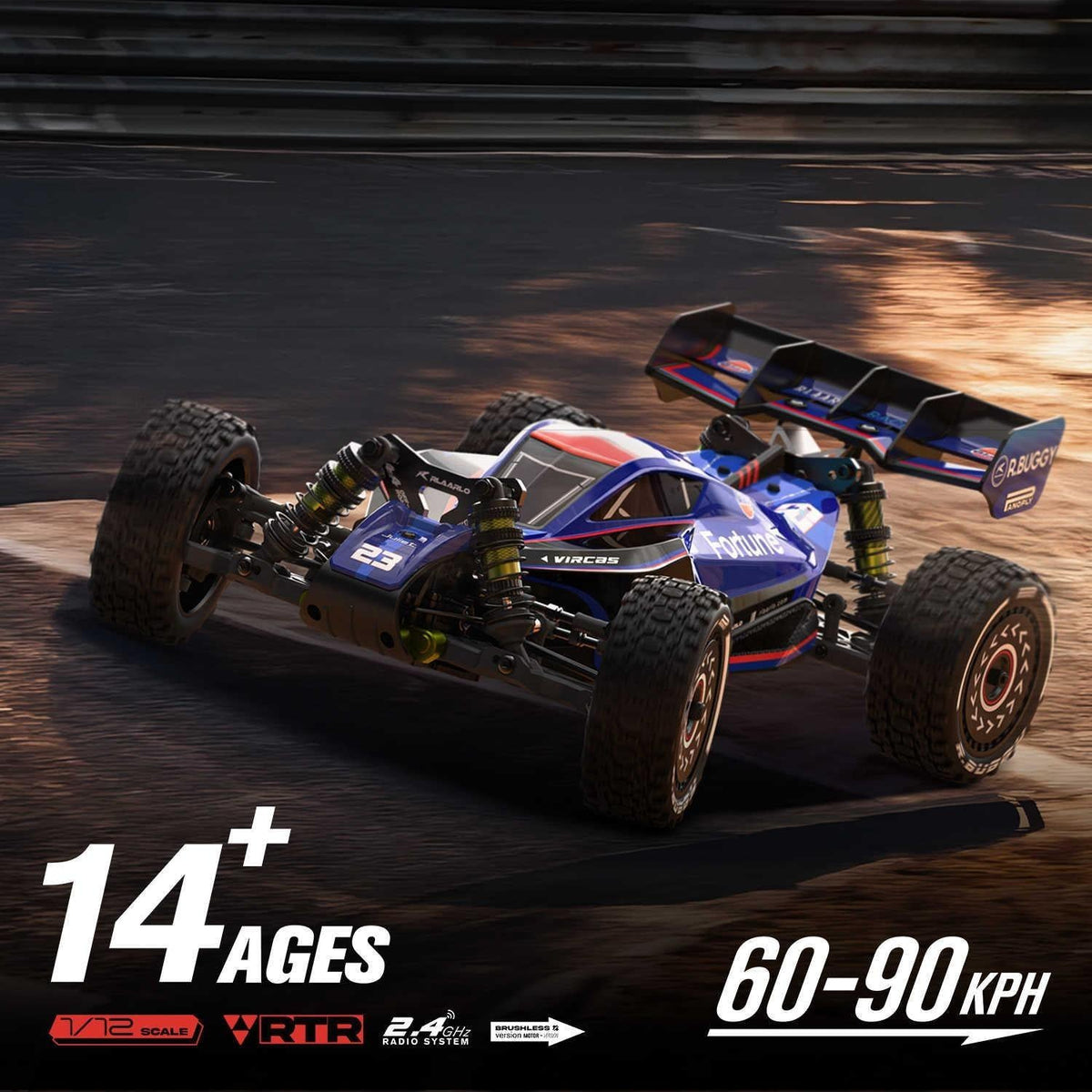 1/12 scale, 90 km/h brushless rally desert racing car - LLN02