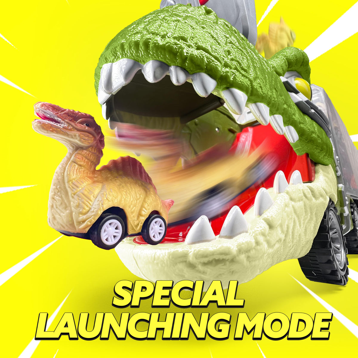 13 in 1 Dinosaur Transport Carrier Truck with Mini Car Set