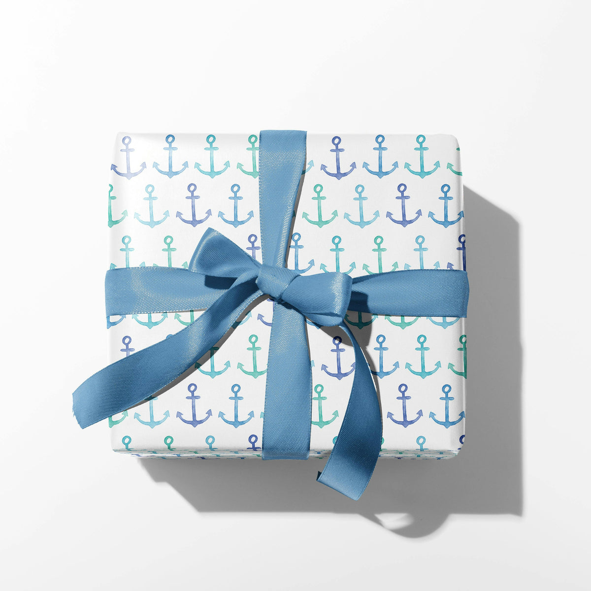 Blue Anchors Coastal Gift Wrap