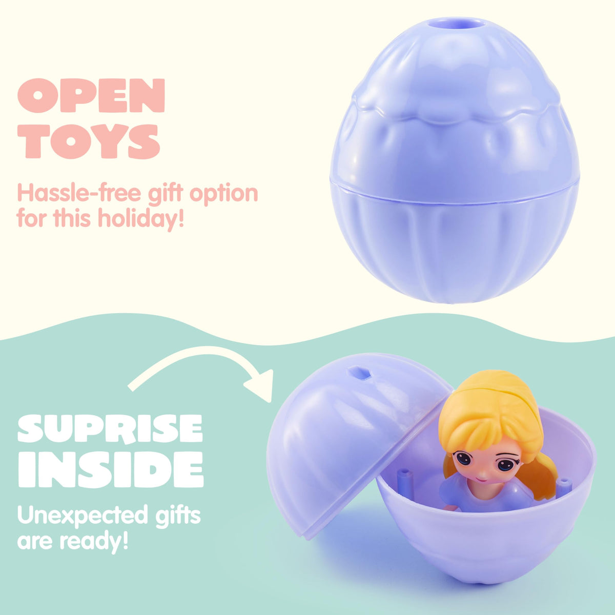 12 Pcs Filled Easter Egg with Princesses Doll for Easter Eggs Hunt