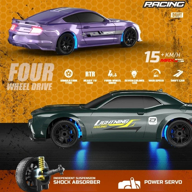 1/43 Scale 4WD Full-Proportional High-Speed Drift Remote Control Car - TCY16