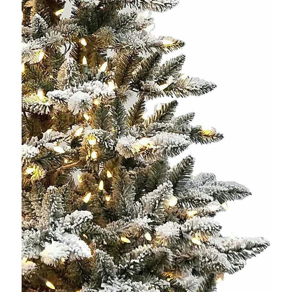 6-Foot Pre-Lit Warm White LED Snow Pine Tree