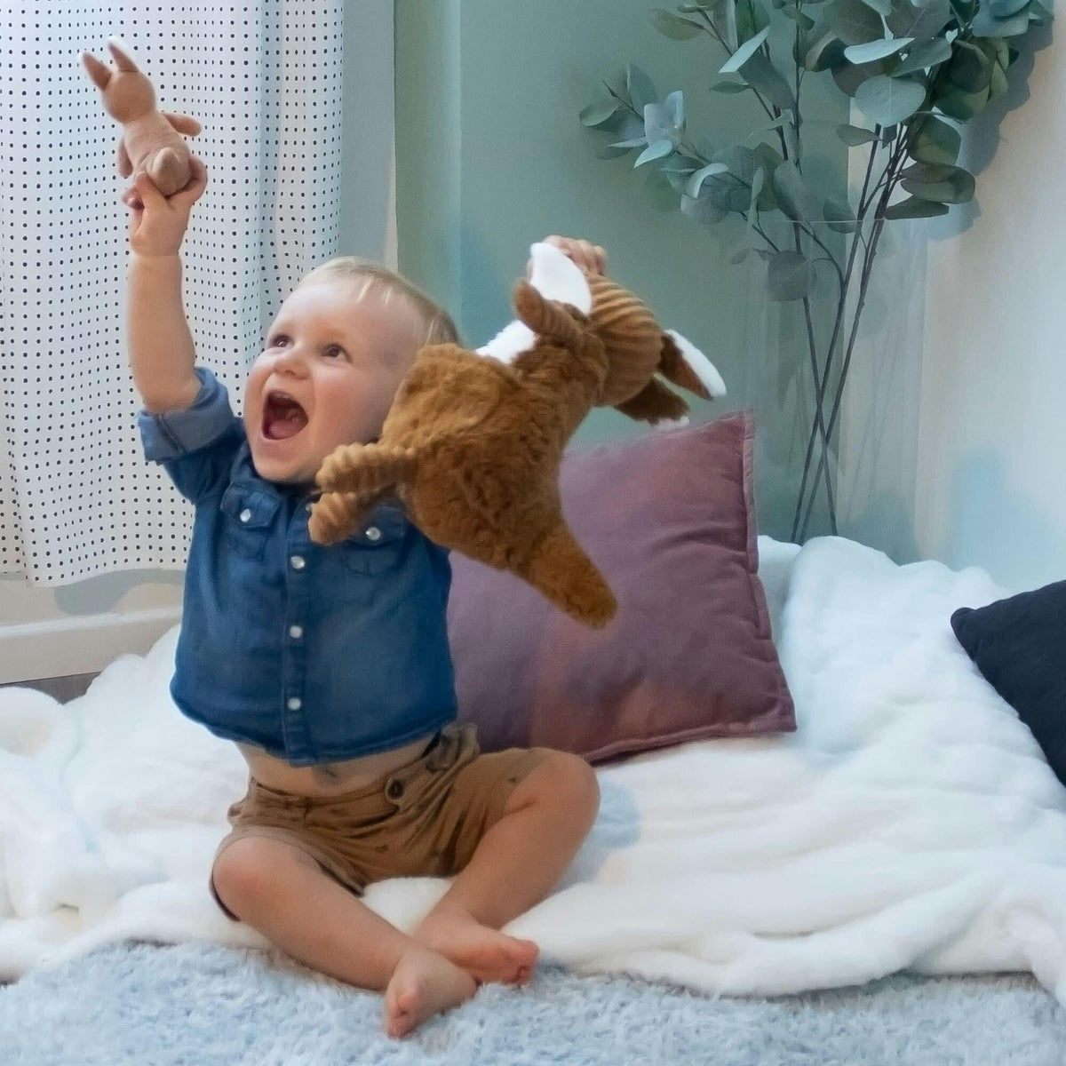 KANGAROO - MOM & BABY PLUSH - GREEN