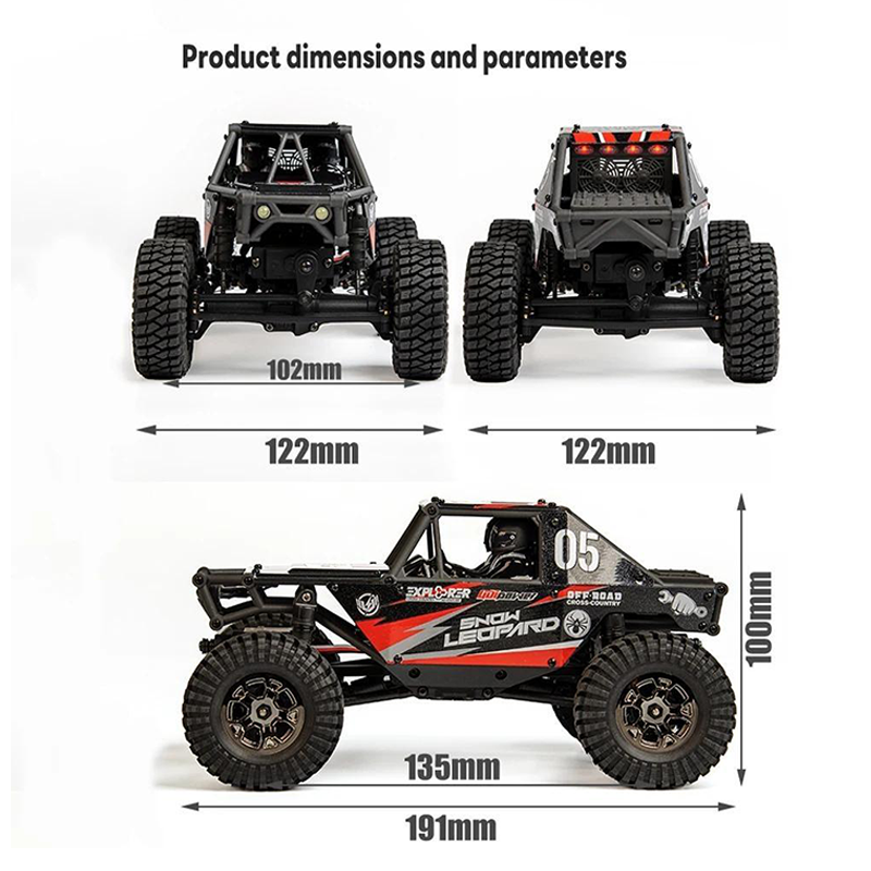 1/24 4WD 4-Wheel Steering Crawler Off-Road Vehicle (with Outrunner Motor) - 2401