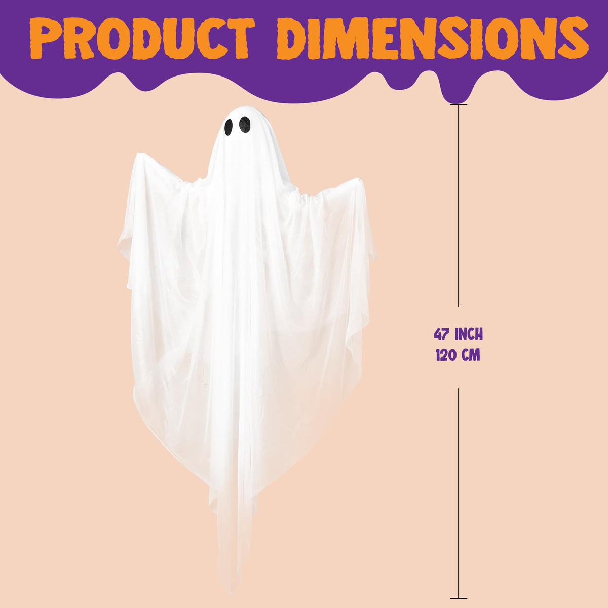 47” Halloween Hanging Light up Ghost