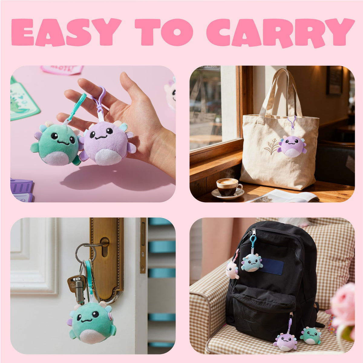 28 Pcs Kids Valentine's Day Cards with Axolotl Plush Toy Keychain