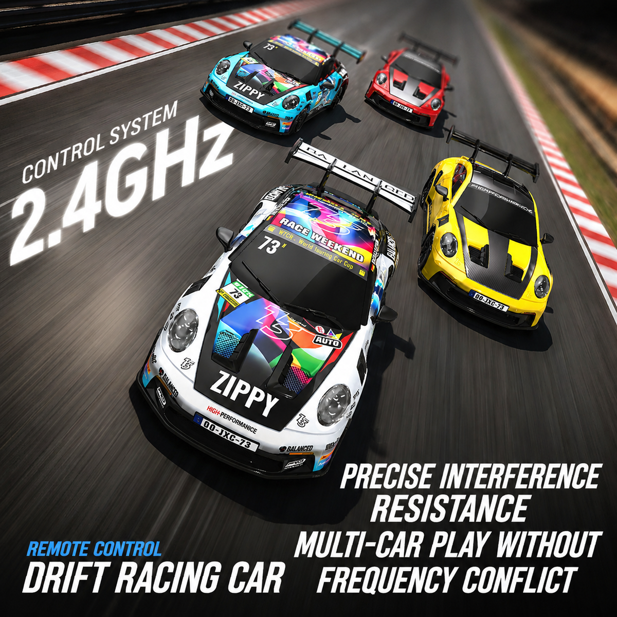1:43 Scale RTR 4WD High-Speed GT3 RS RC Race Car - JX02