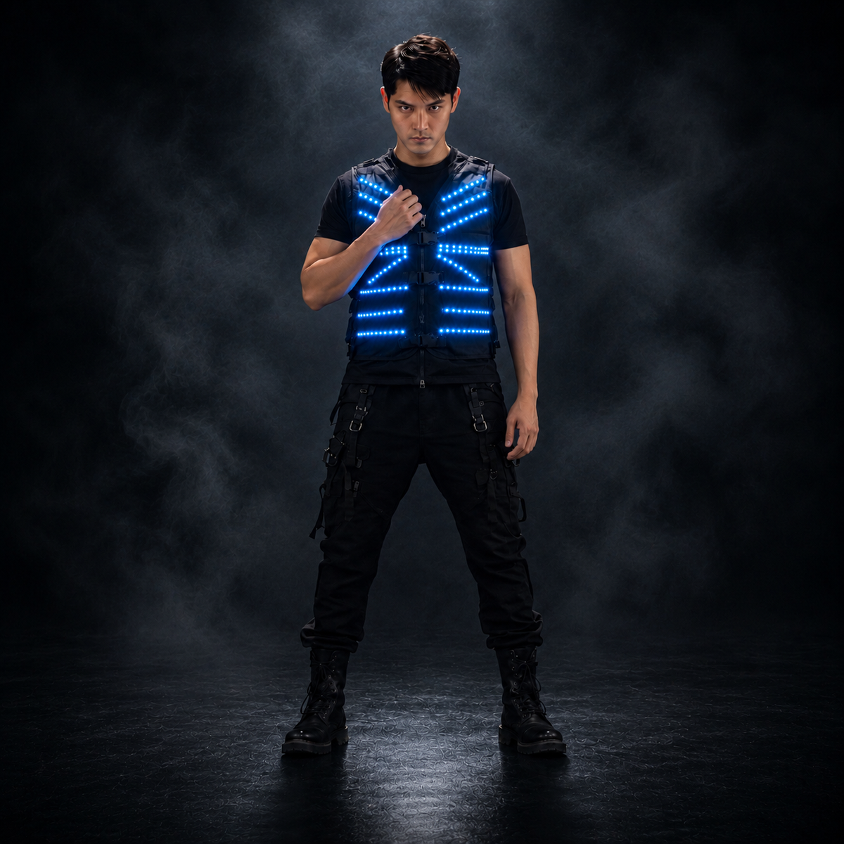 LED Luminous Vest for Stage Performance, Atmosphere Fluorescent Strobe Costume