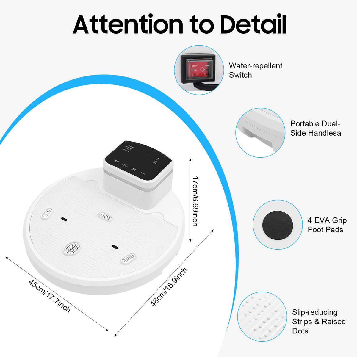 Waterproof Full Body Dryer After Shower 1400W, 4 Wind Speeds Cold Warm Air Infrared Sensor Non-Slip Body Drying Pedal 308.65lbs Load Capacity for Bathroom Adults Elderly Pregnant Women