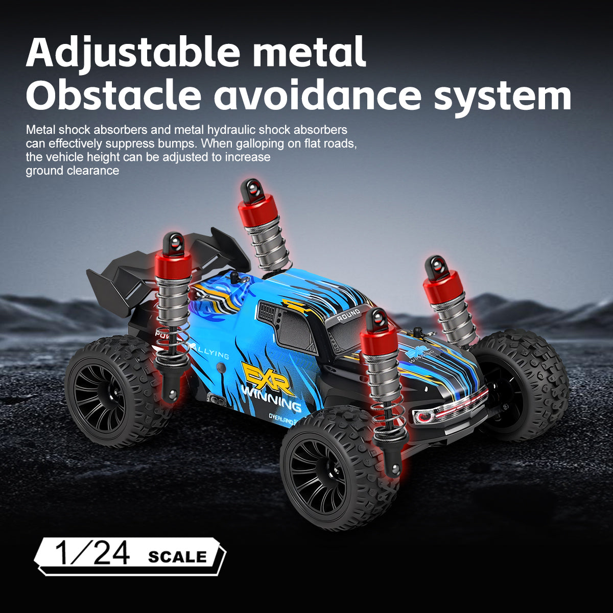 1/24 Scale Electric 2WD High-Speed Alloy Off-Road Rock-Crawling Monster Truck-WLY27