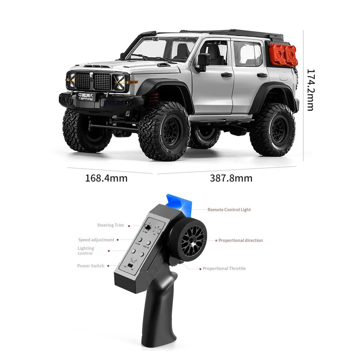 1/12 Scale 2.4GHz RC Crawler Full Proportional 4WD Off-Road Vehicle-MNY01