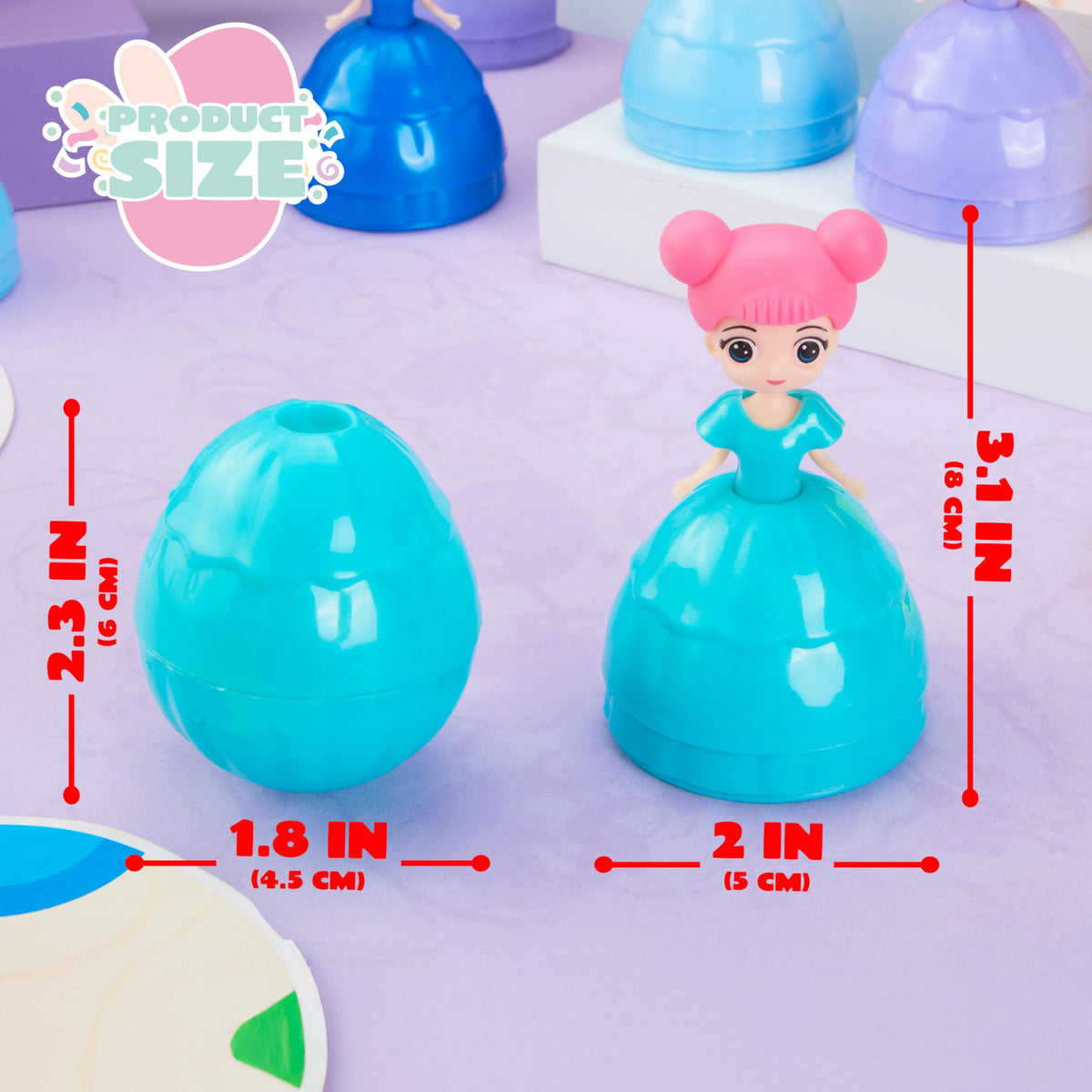 12 Pcs Filled Easter Egg with Princesses Doll for Easter Eggs Hunt