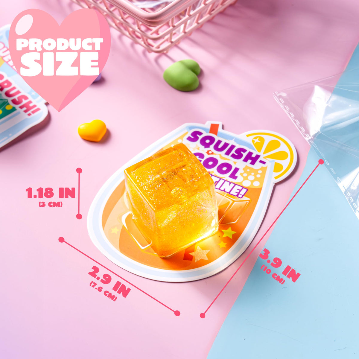 28 Pcs Valentine’s Day Cards with Ice Cube Shaped Malt Sugar Squeeze Balls