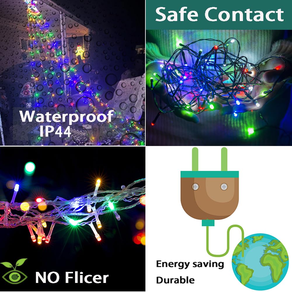 Aokudoni Outdoor Christmas Decorations 12.6 FT Waterfall Christmas Lights