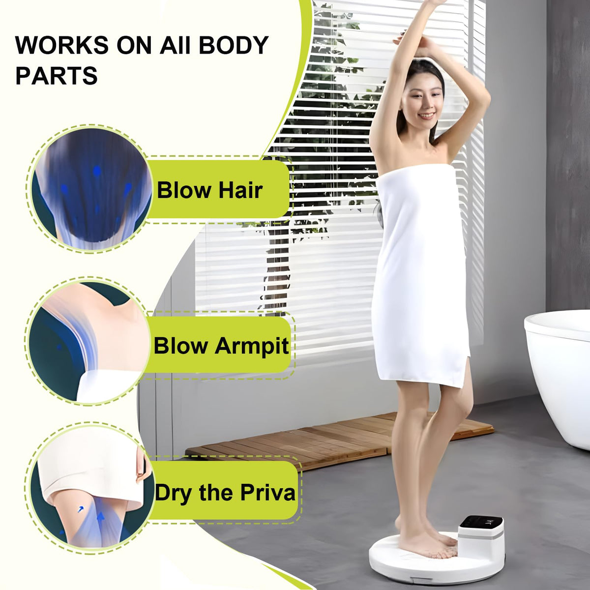 Full Body Dryer After Shower, Body Care Dryer, 1500W Body Heater Blow Dryer,Foot Touch Screen, for Home and Bathroom