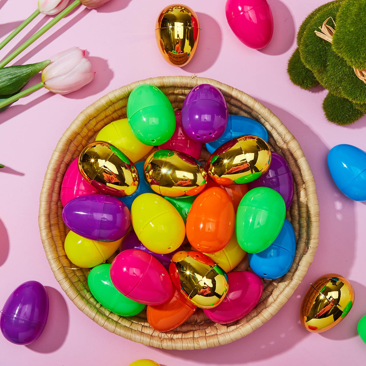 500PCS Plastic Easter Eggs Bulk Fillable for Easter Hunt Party