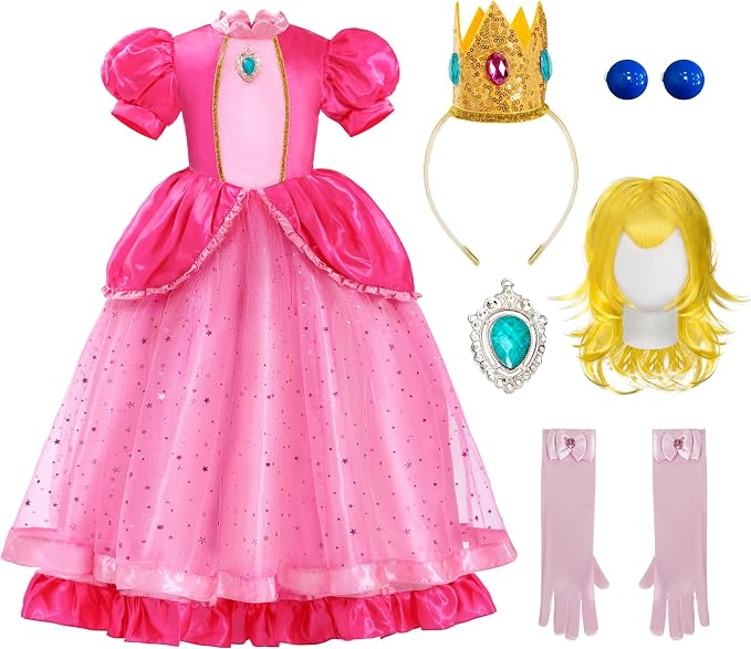 JOYIN Girls Pink Princess Dress with Crown - Halloween Costume