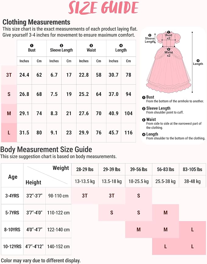 JOYIN Girls Pink Princess Dress with Crown - Halloween Costume