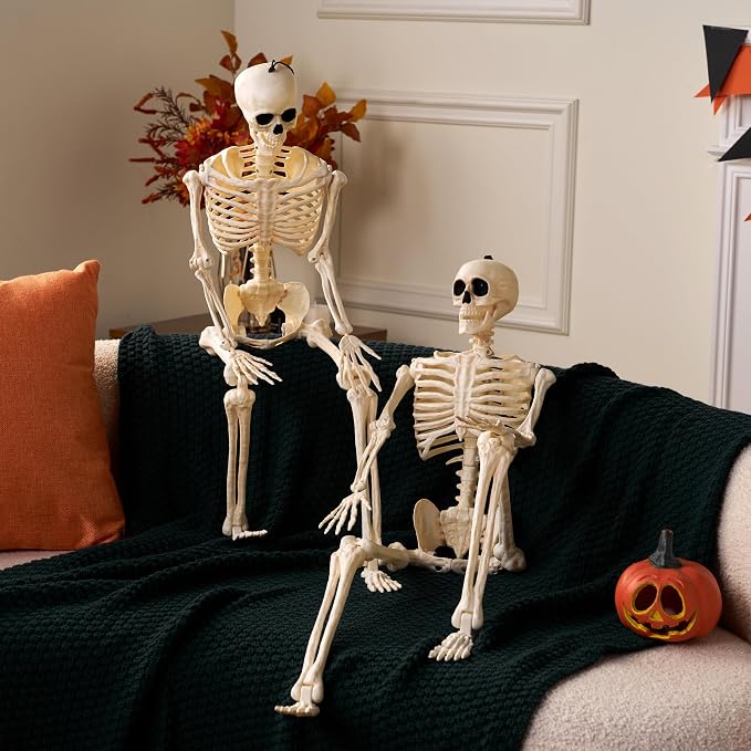 JOYIN 2 PCS 3 FT Posable Skeletons - Halloween Hanging Decoration