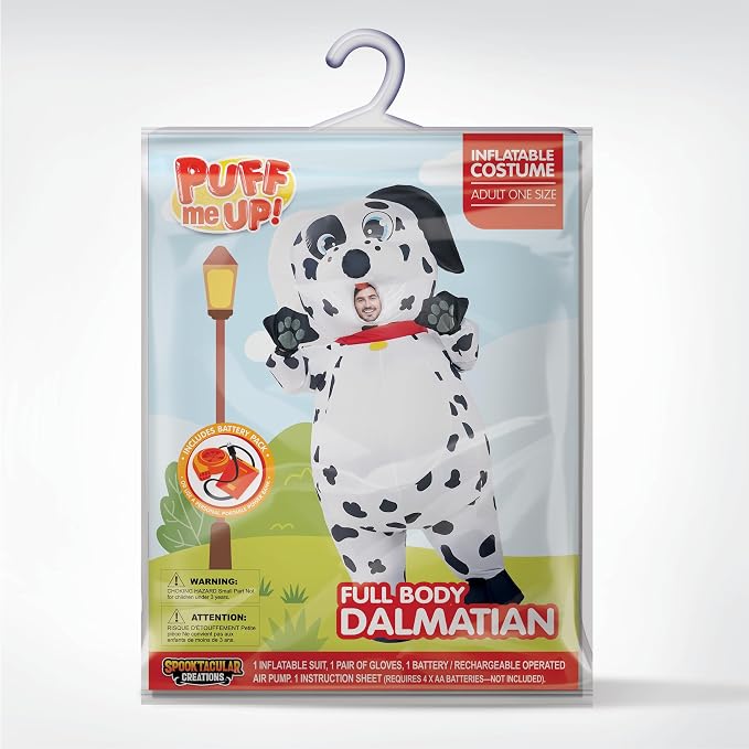 JOYIN Adult Inflatable Dalmatian Costume - Full Body Blow Up Puppy Suit