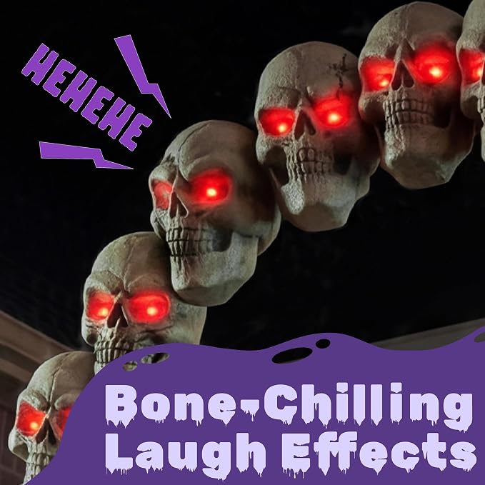 JOYIN 7.2 FT RGB Skull Archway - LED Halloween Outdoor Decoration
