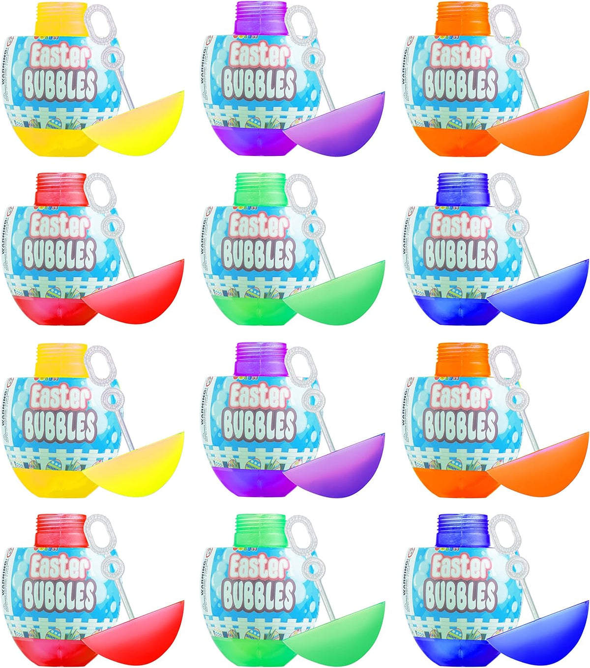JOYIN Colorful Easter Egg Bubble Wands 12 Pack