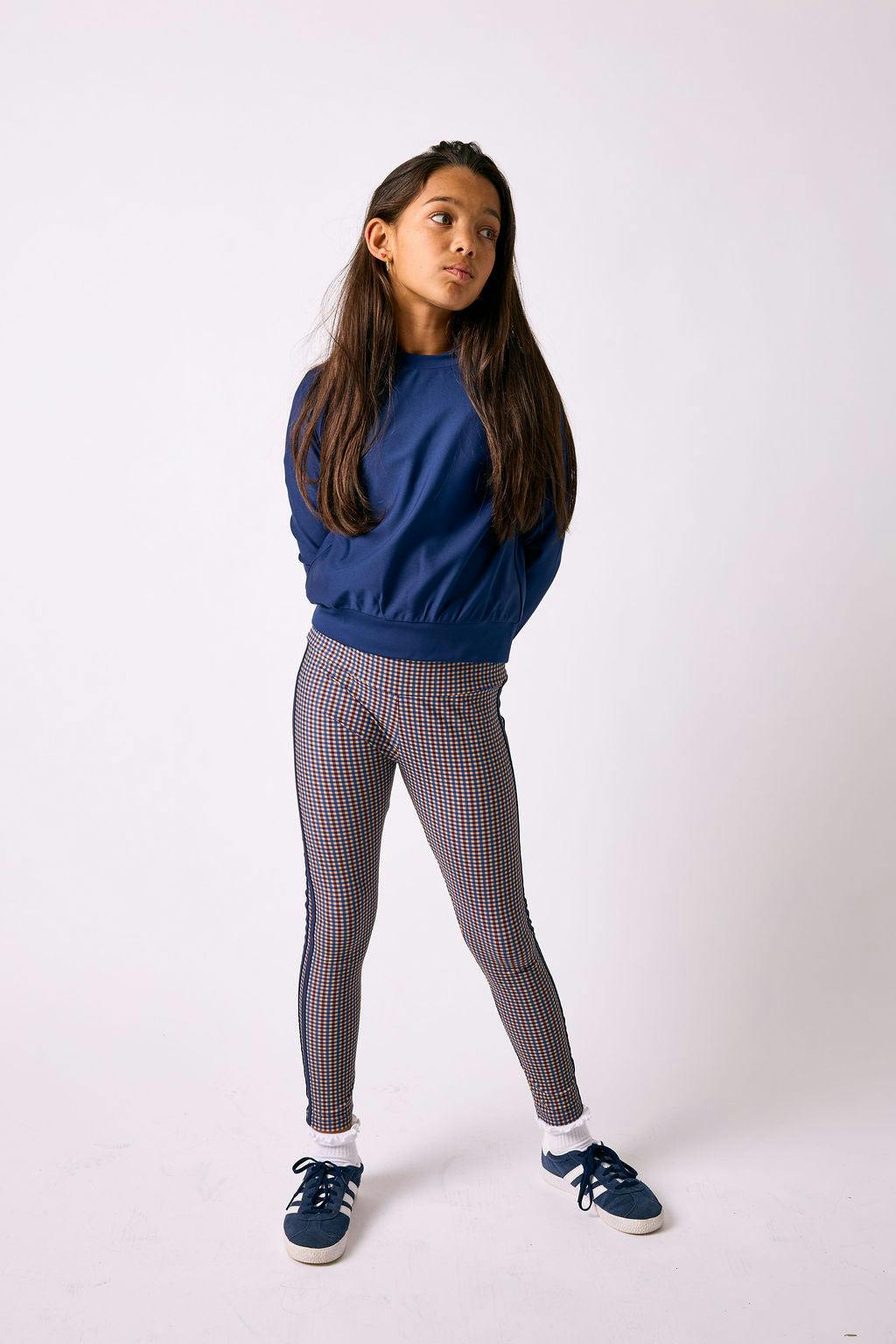 girls navy crewneck