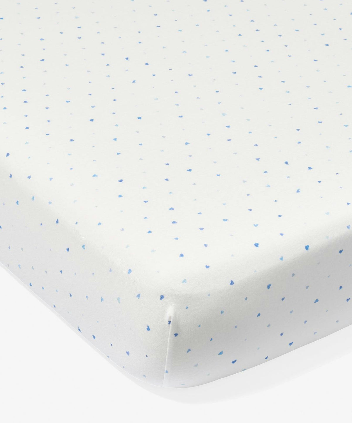 Crib Sheet, Blue Hearts