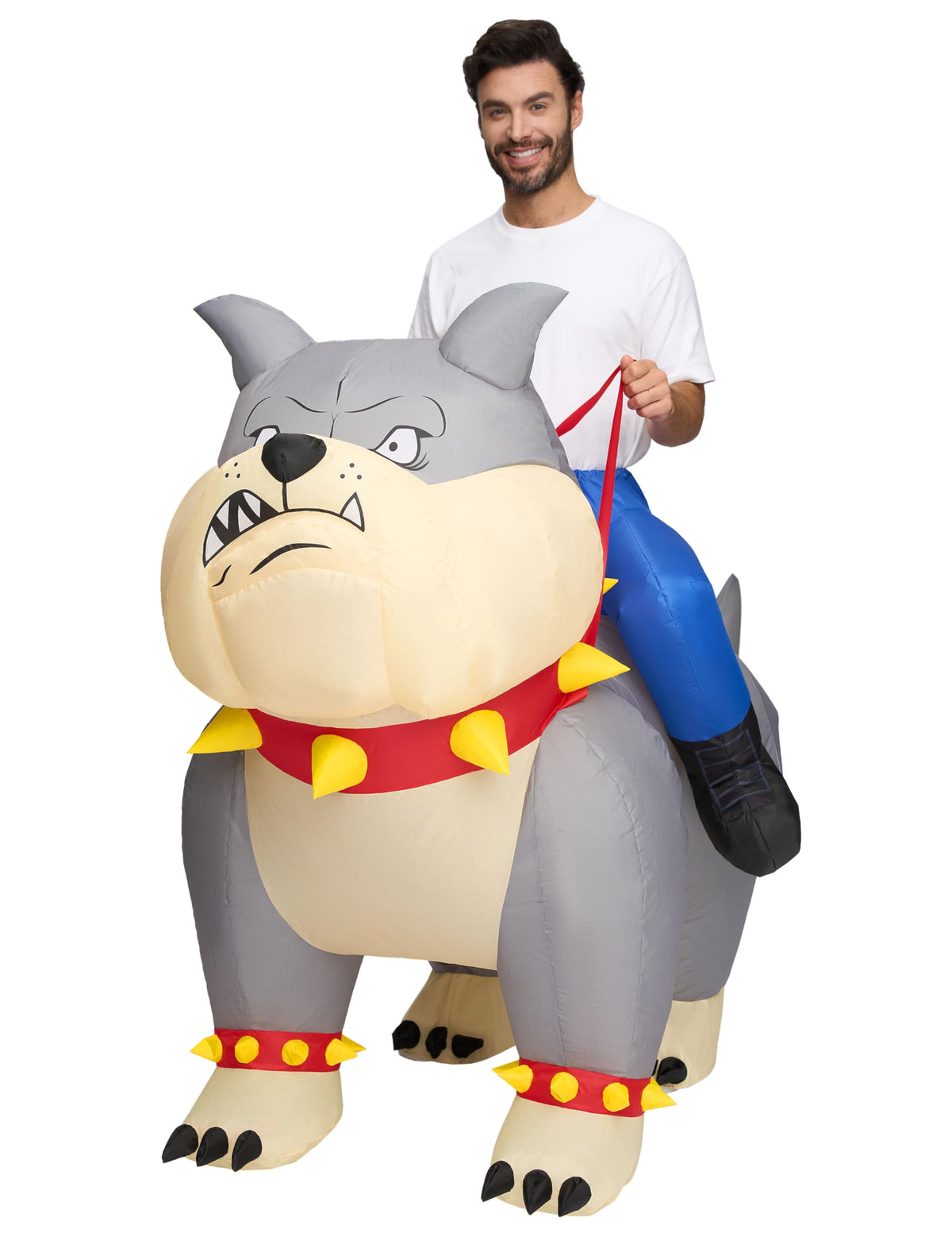 Adult Inflatable Bulldog Costume - Funny Halloween Ride-On