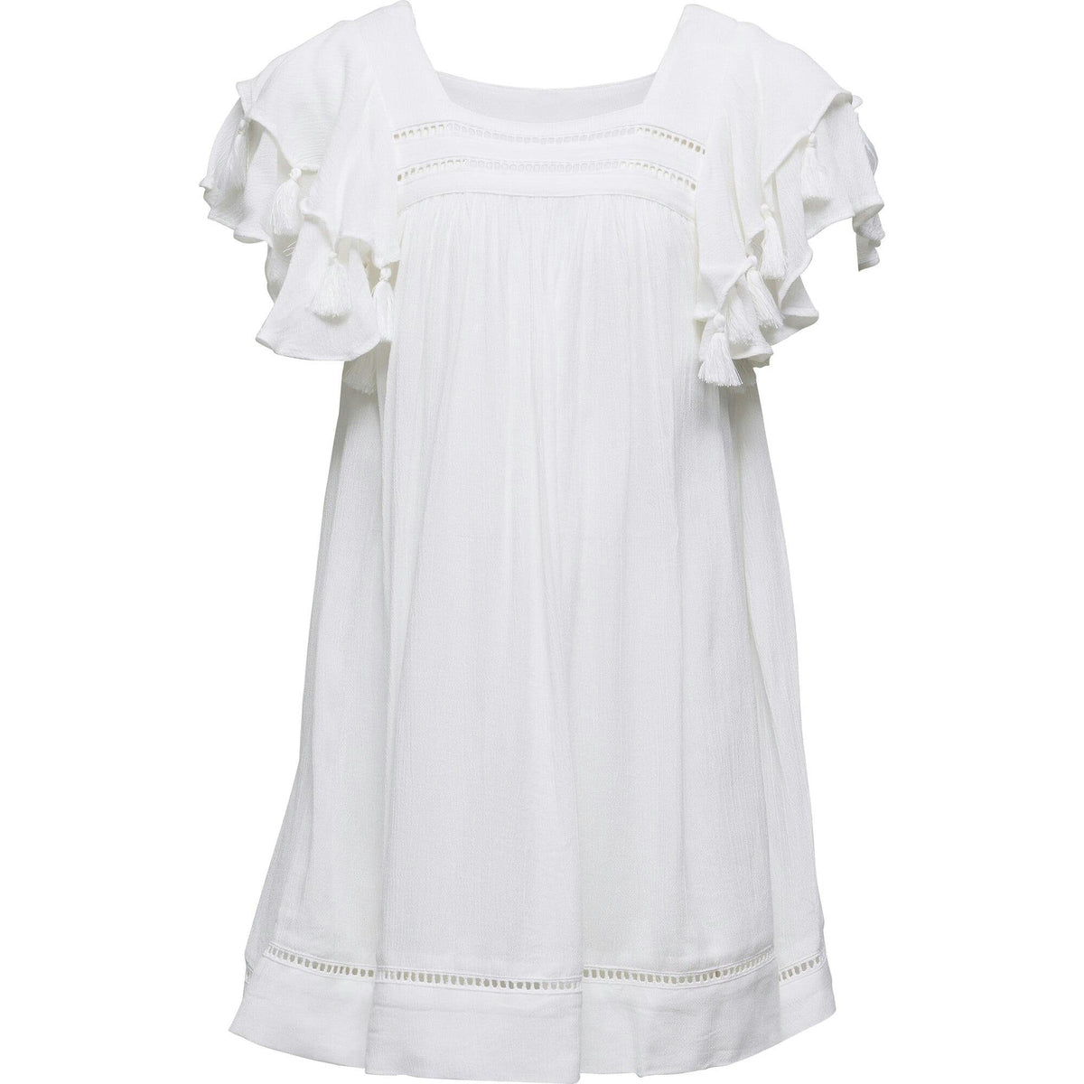 White Tassel Time Beach Dress