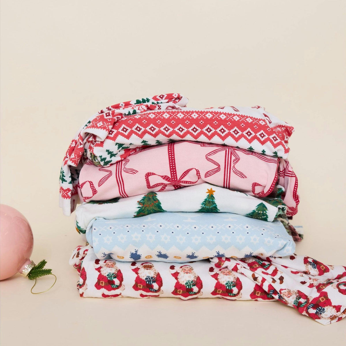 Baby Bamboo Romper - Candy Cane Fair Isle