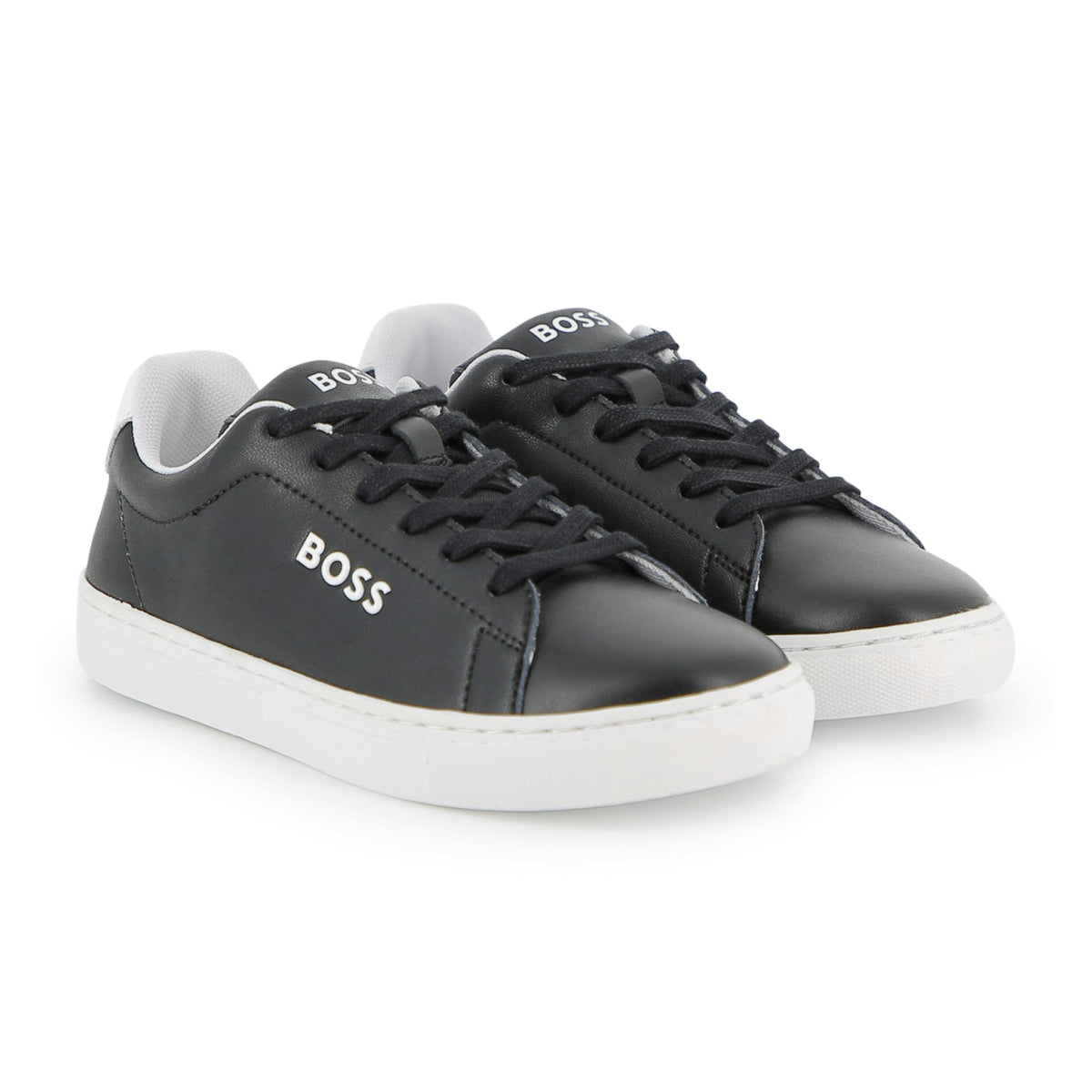 Black Low-Top Leather Sneakers