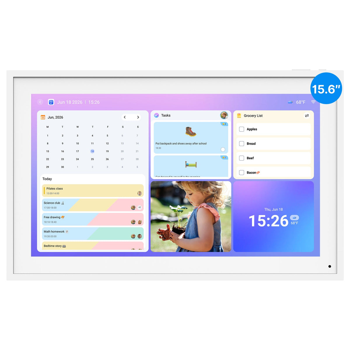 BSIMB 15.6 Inch Digital Calendar Chore Chart Desk Calendar