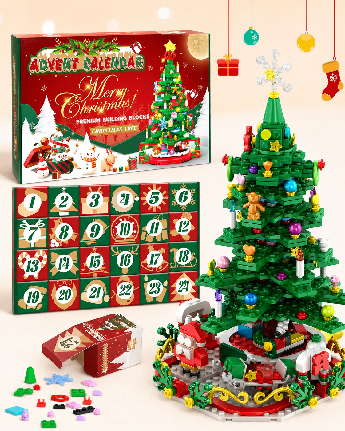 Advent Calendar 2026-Christmas tree building set toy