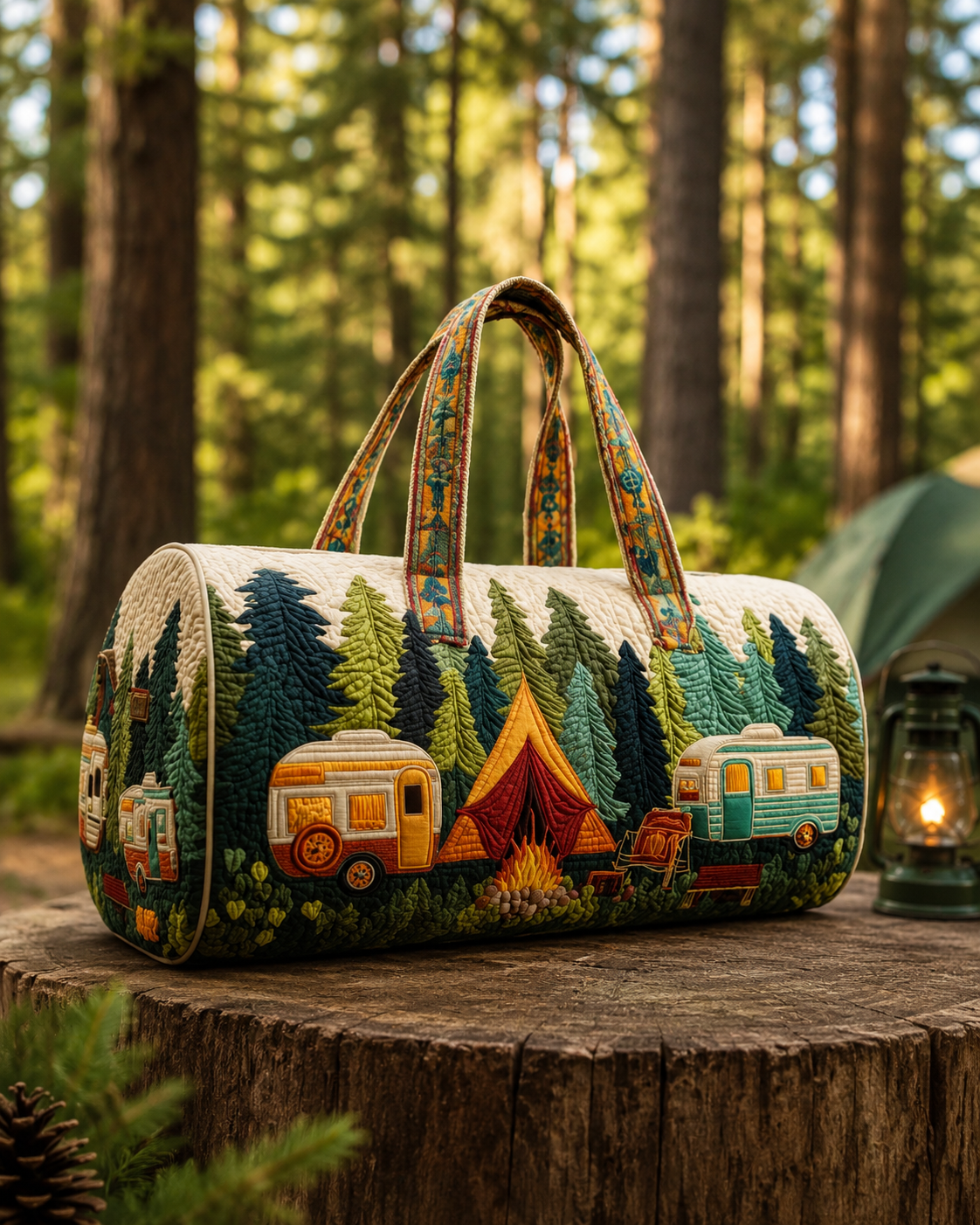 Hippie Van Quilted Duffle Bag