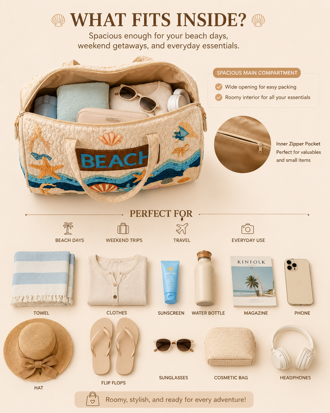 Hippie Van Quilted Duffle Bag