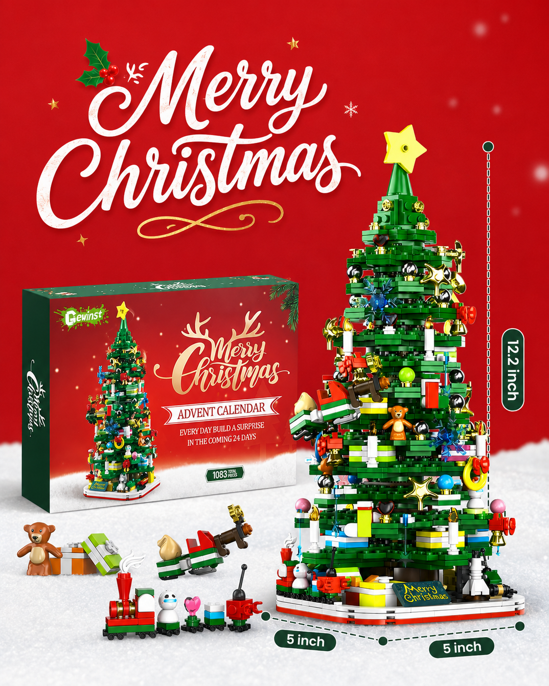 Advent Calendar 2026-Christmas tree building set toy