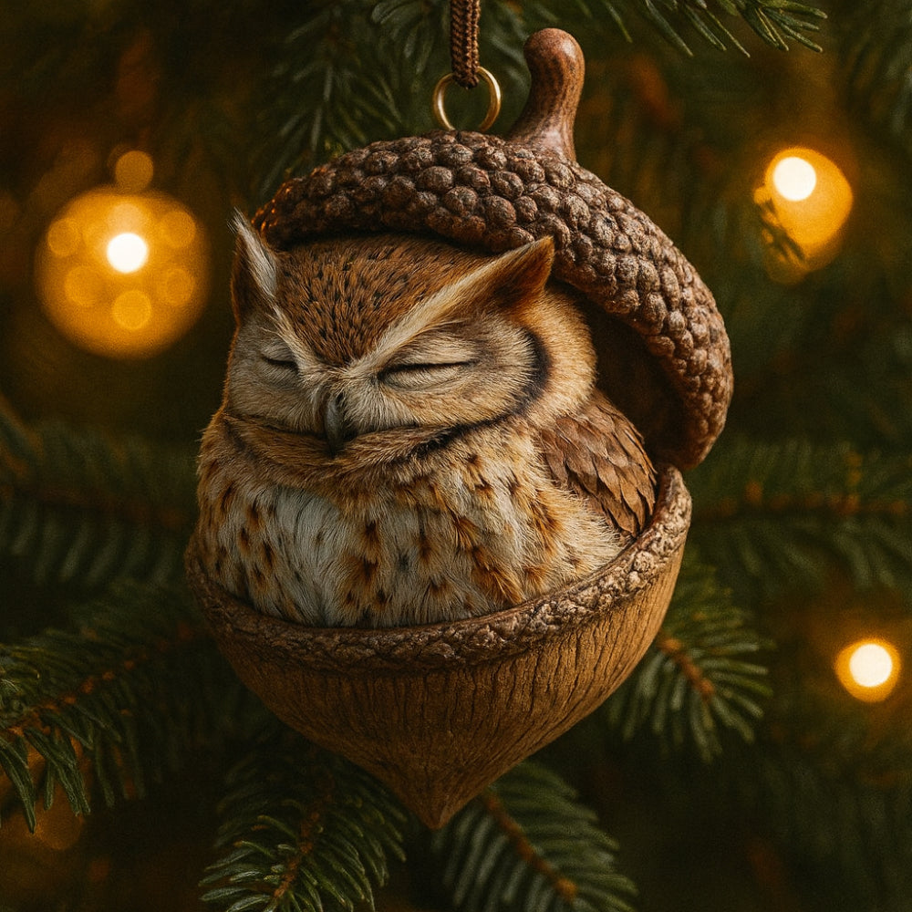 Christmas Ornaments Woodland Animal Acorn Tree Decor