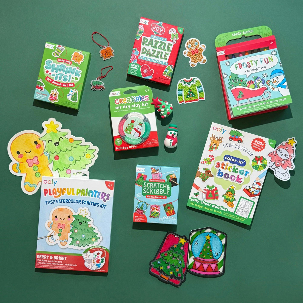 Scratch & Scribble Mini Window Banner Kit - Festive Friends - 6 Cards